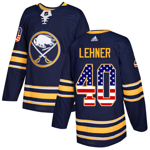 Adidas Sabres #40 Robin Lehner Navy Blue Home Authentic USA Flag Stitched NHL Jersey - Click Image to Close